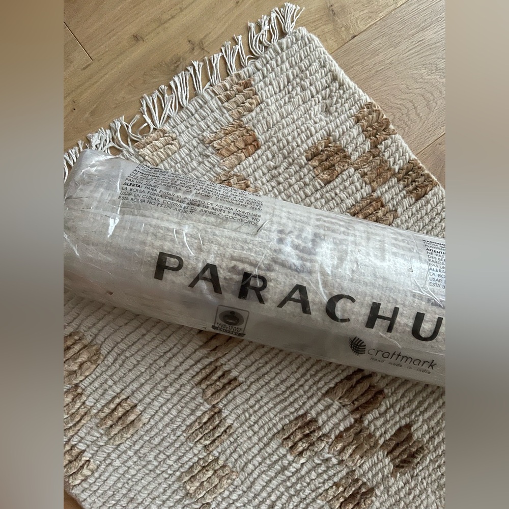 NEW Parachute Hand-Knotted Cream and Brown Rug